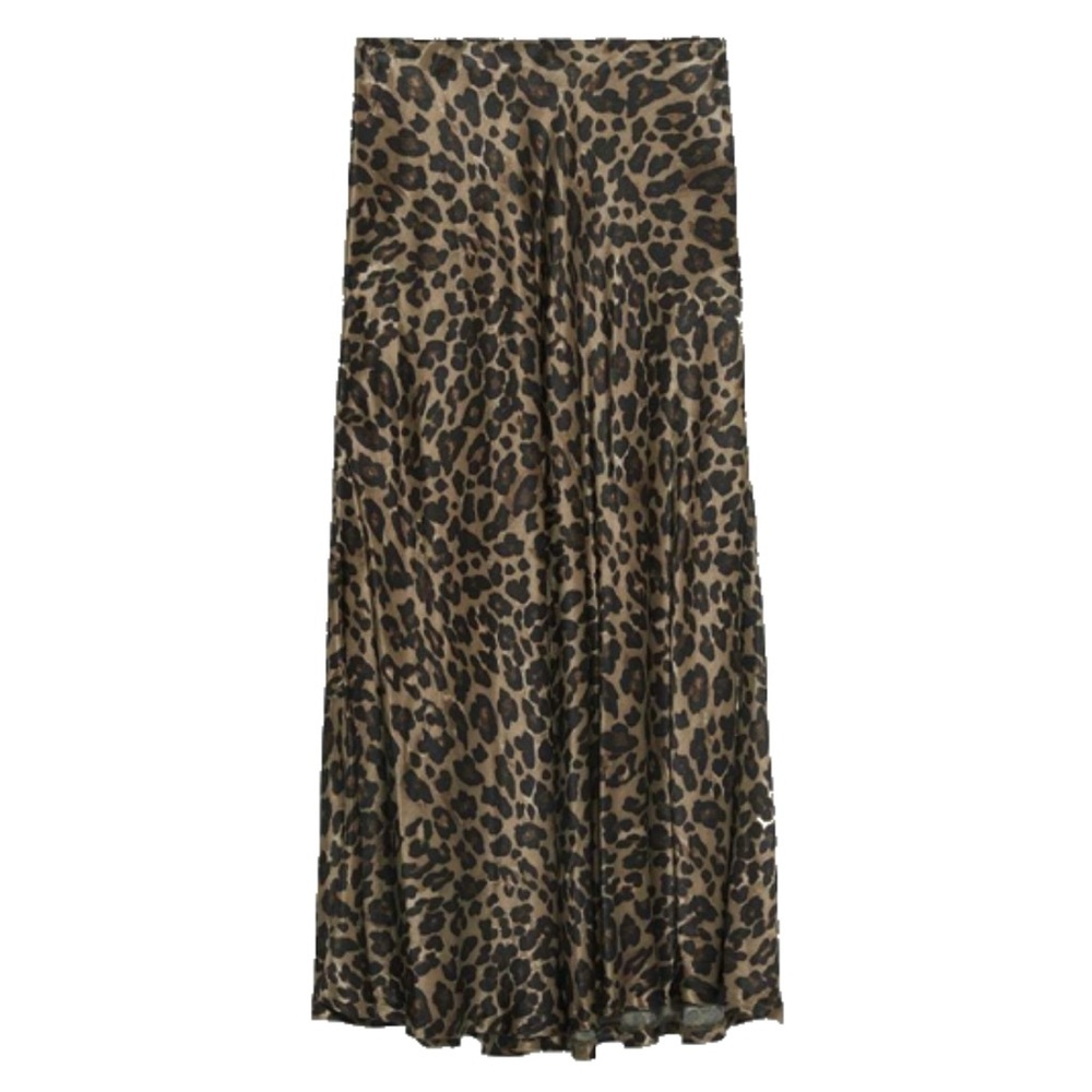 ZARA SATIN LEOPARD SKIRT